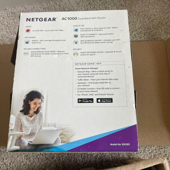 NETGEAR AC1000 Dual‎ Band WiFi Router R6080 High Speed Wireless Internet - Picture 5 of 5